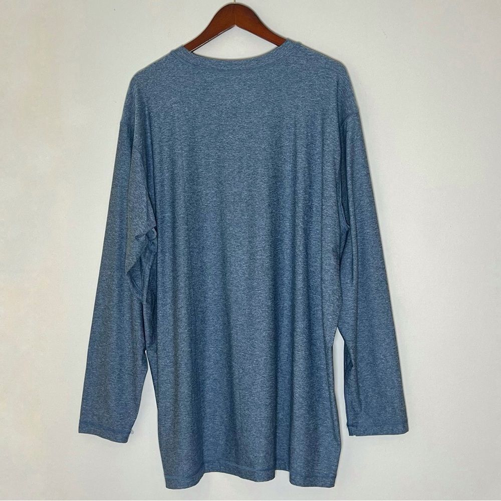 Lands' End Men's SunShade UPF 50 Long Sleeve Swim Tee Cooling Rash Guard Blue - Picture 4 of 5